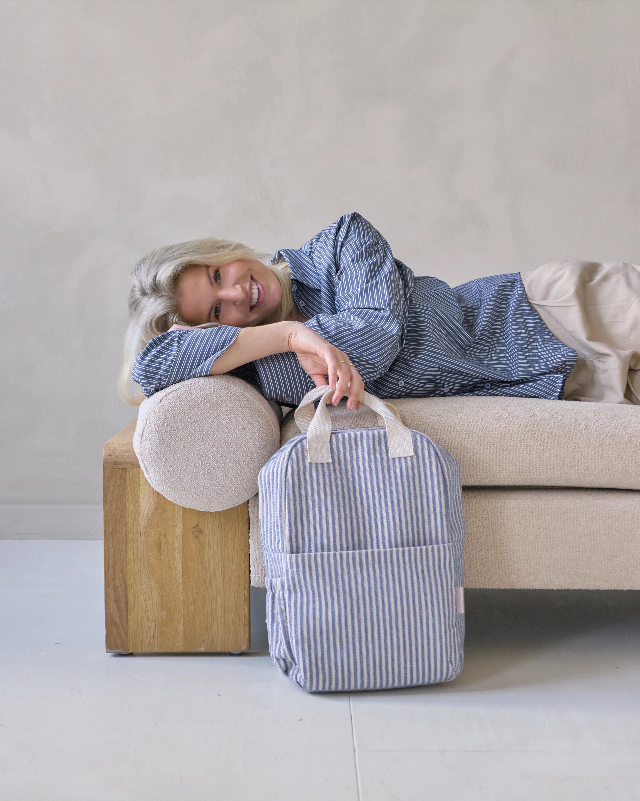 Backpack for laptop Jacquard Blossom Blue