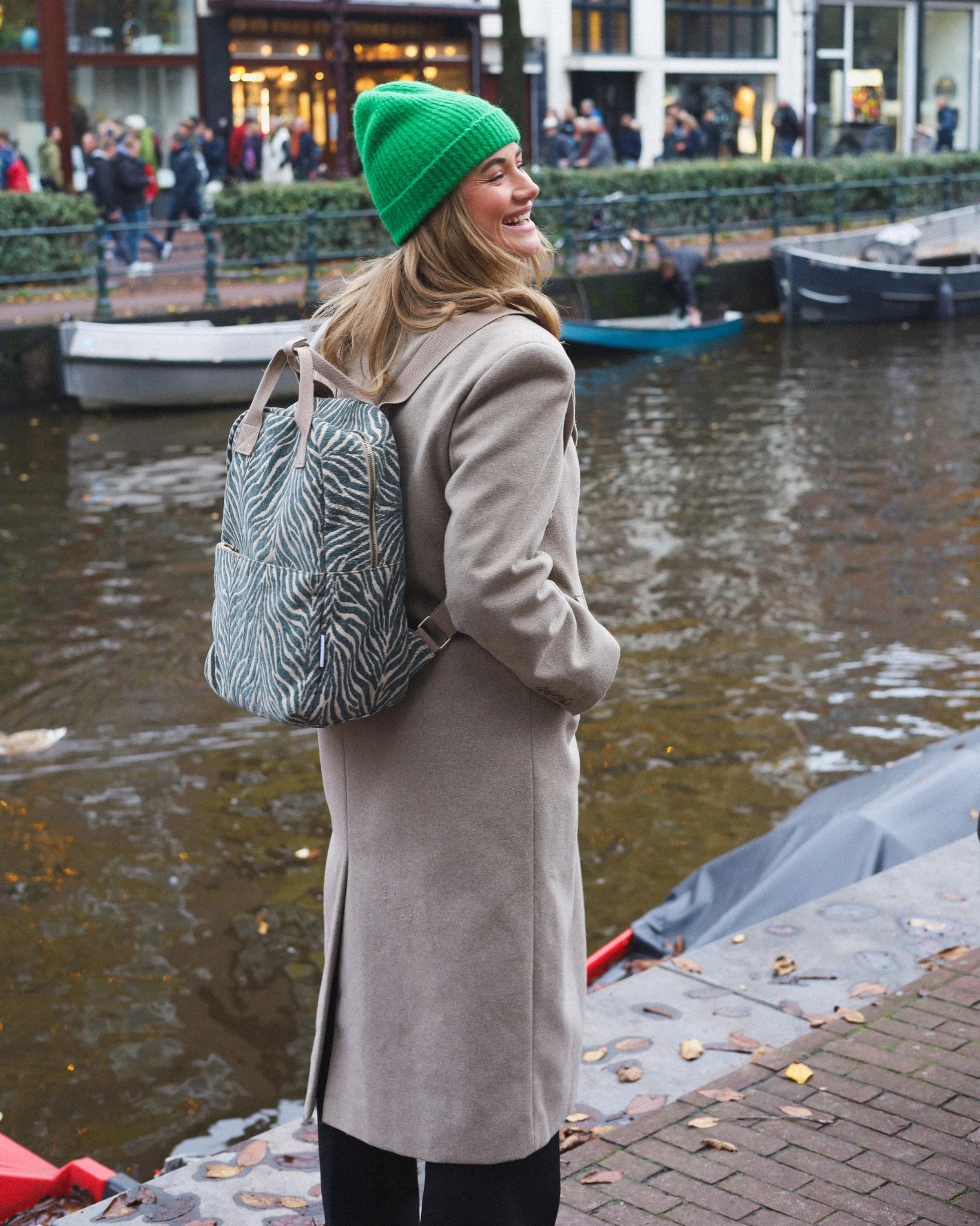 Laptoprucksack Damen Jacquard Aqua Pearl