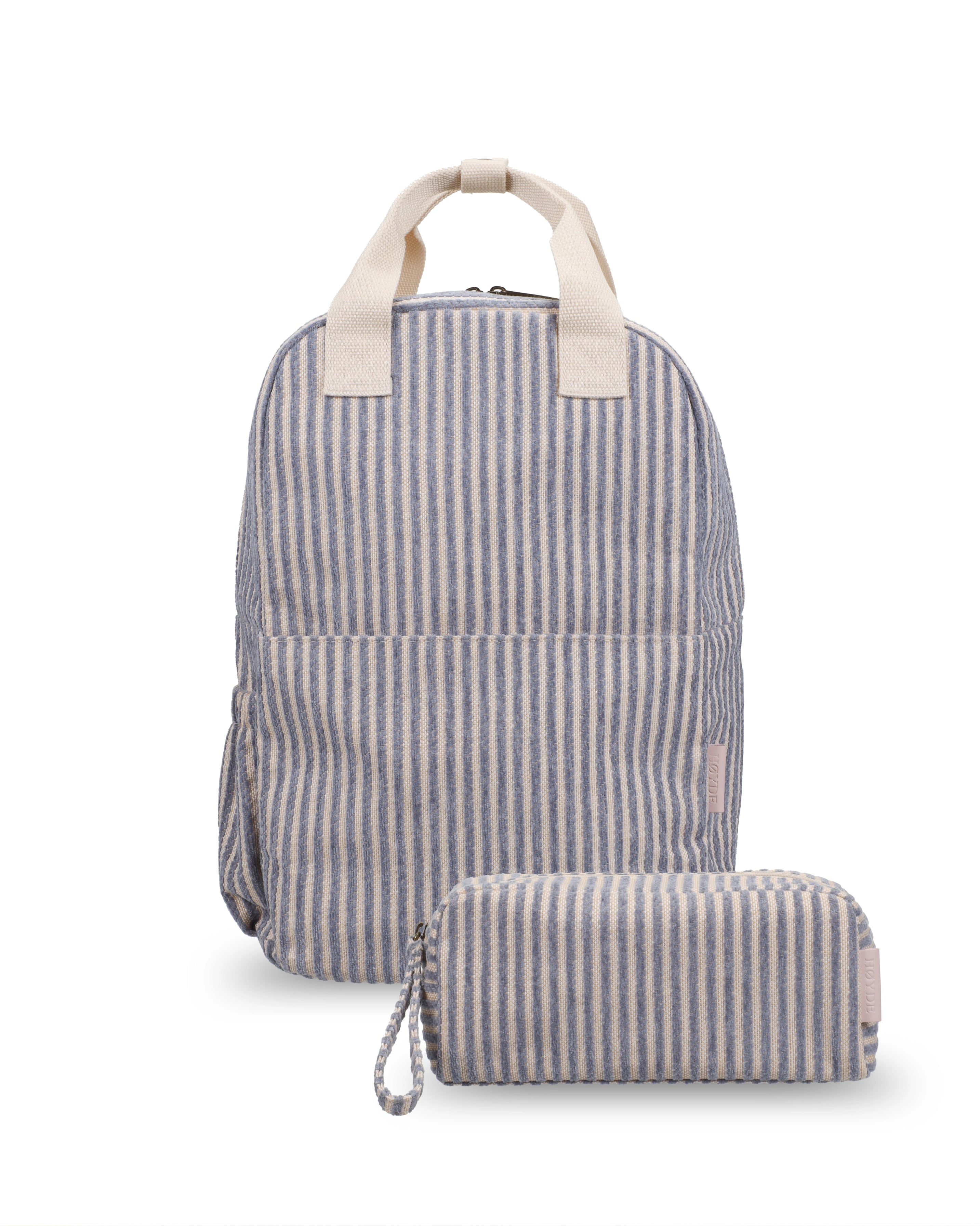 Set 2-delig Jacquard Stripe Blossom Blue