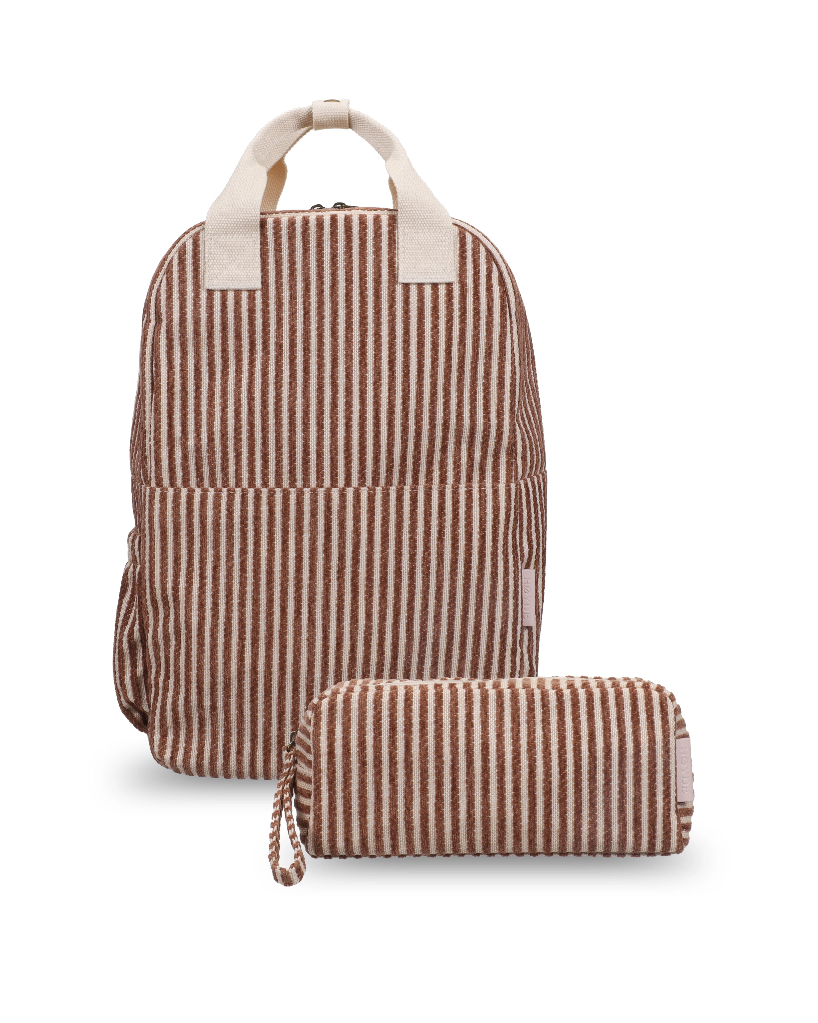 Set 2-delig Jacquard Stripe Mocha Muse