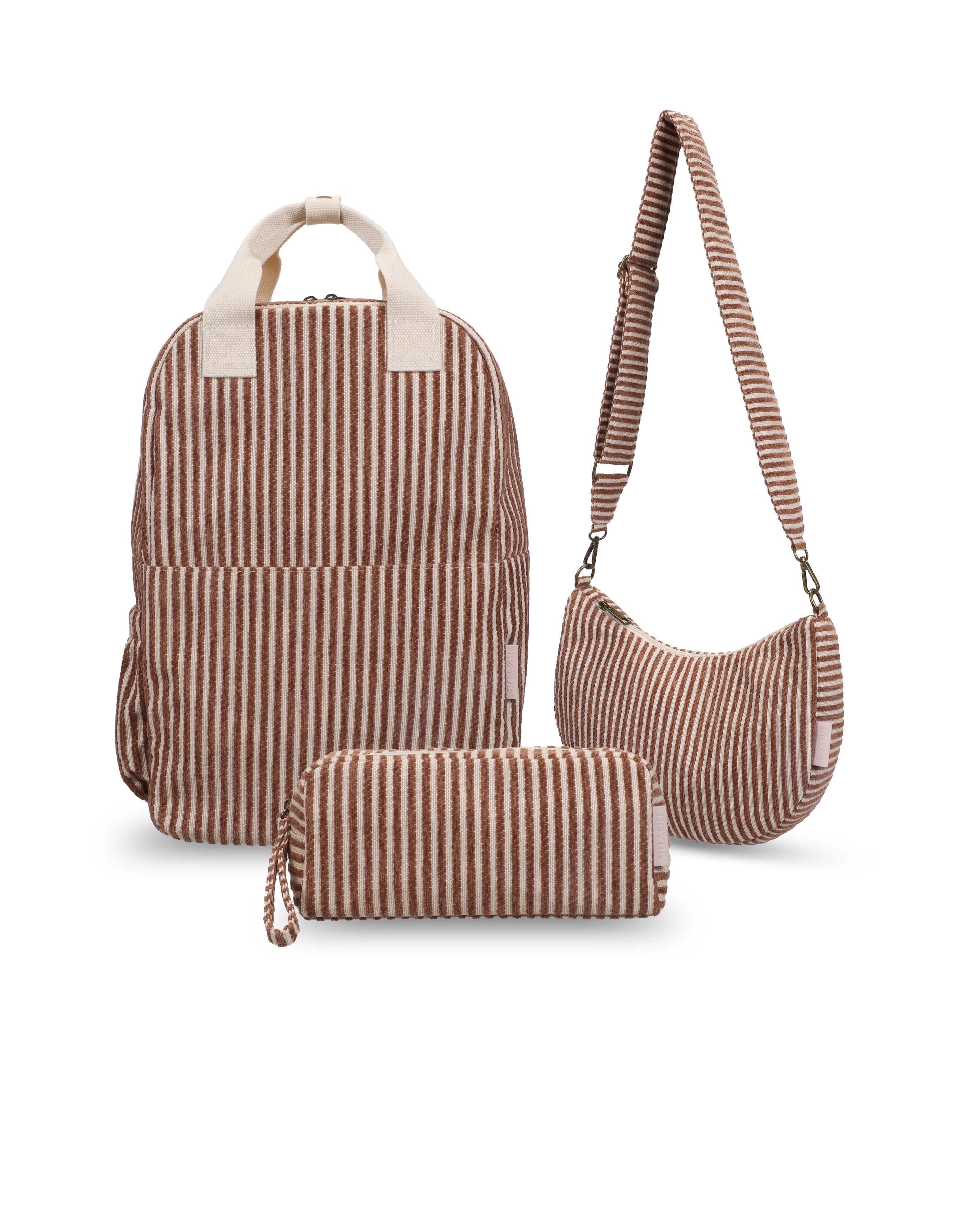 Set 3-delig Jacquard Stripe Mocha Muse