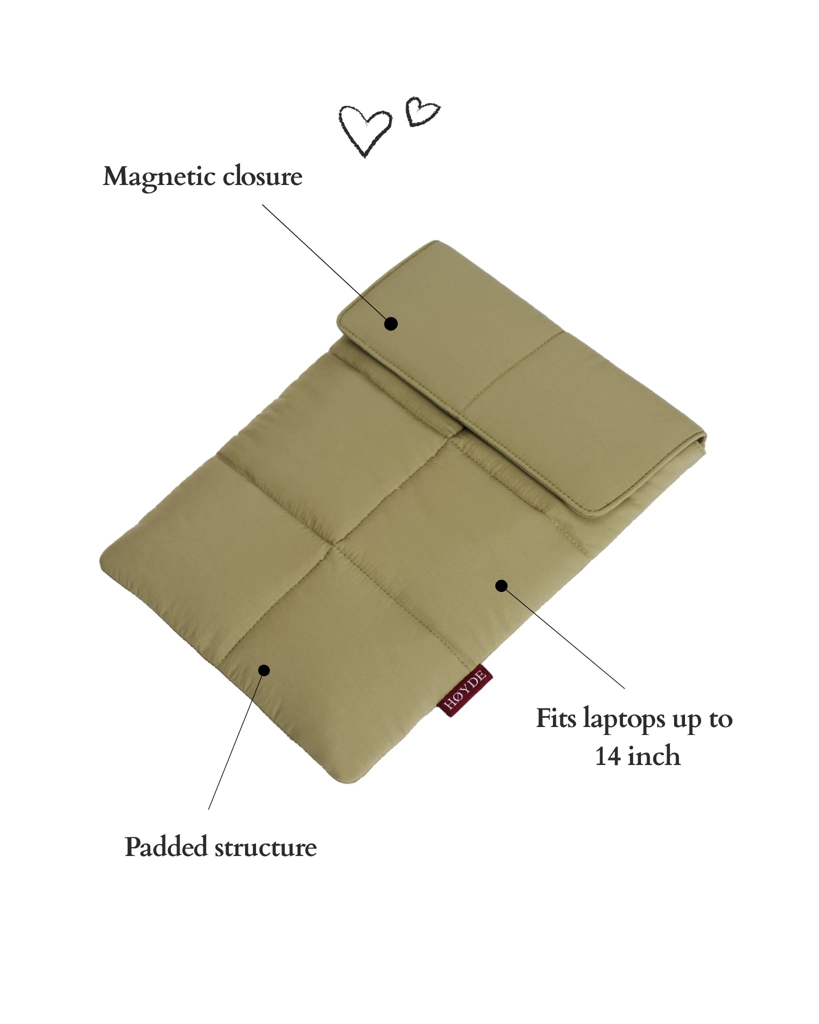 Laptop Sleeve 14 / 13 inch Puffy Pistache