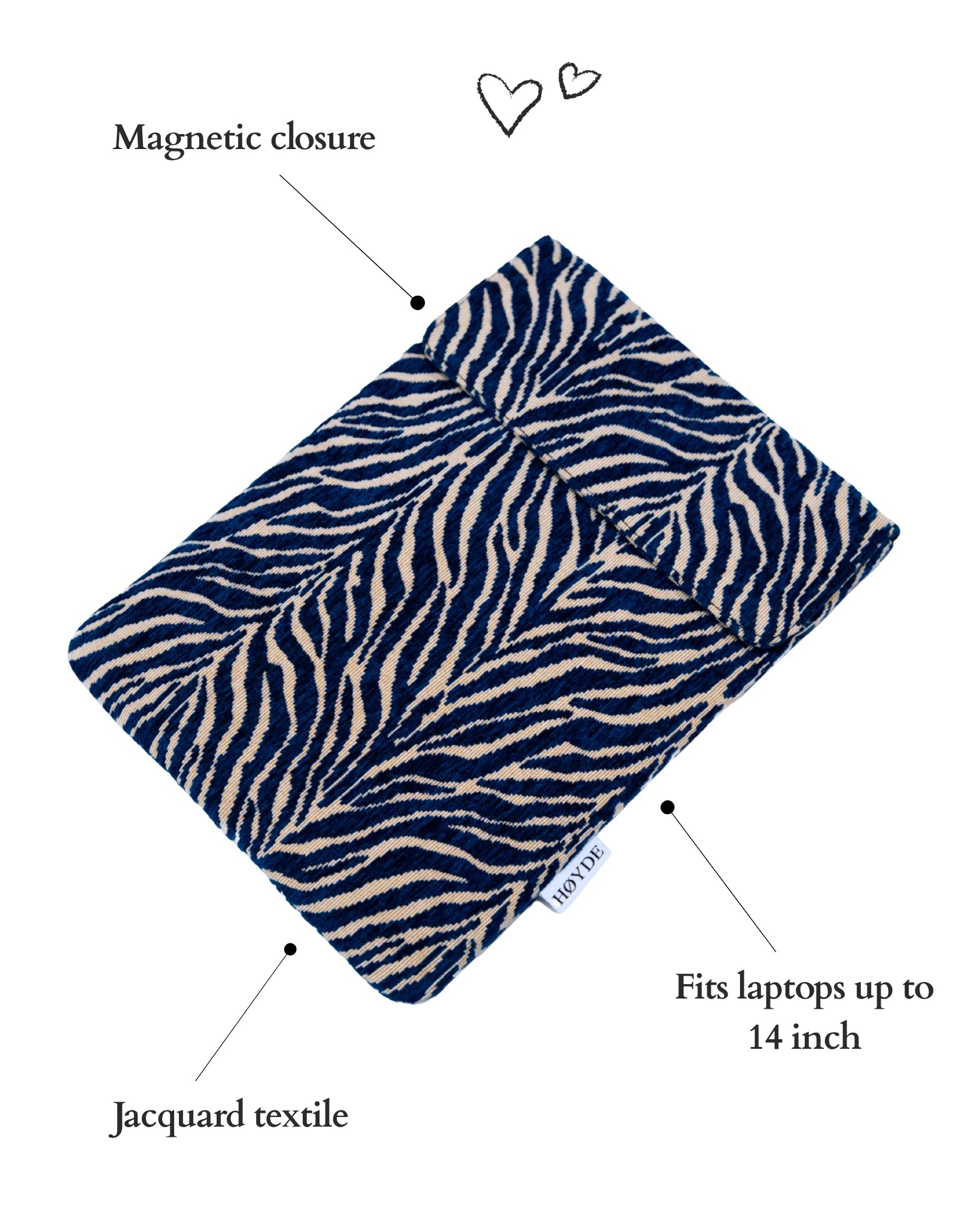 Laptop Sleeve 14 inch / 13 inch Jacquard Beachy Blue