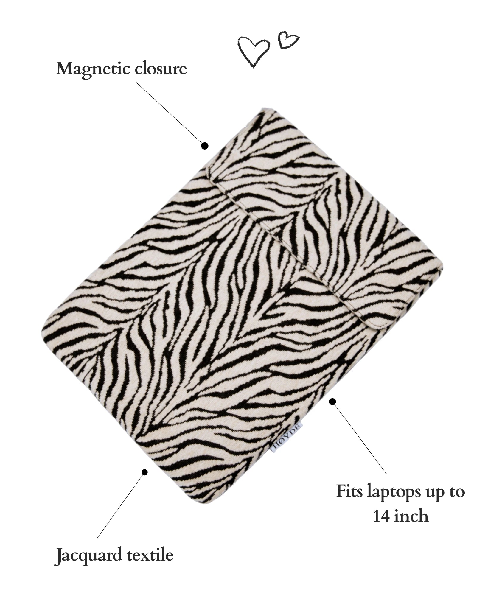 Laptop Sleeve 14 inch / 13 inch Jacquard Blanc Bliss